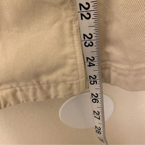 Zara Cream ivory denim jean button down cotton jacket oversized chunky L - Picture 3 of 7